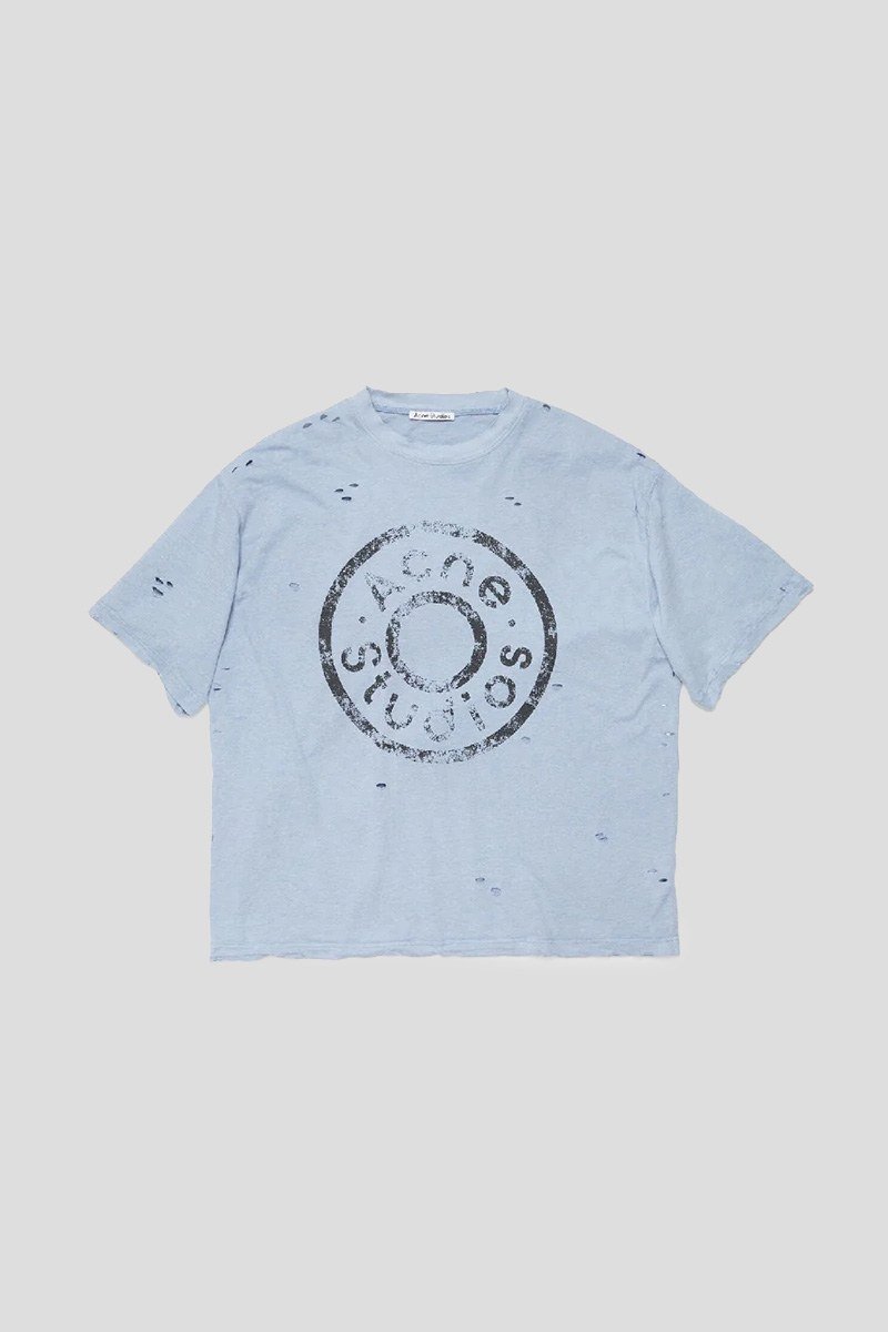 Ανδρικό-Μπλε-Logo-Τ-shirt-In-Blue-Μelange-ACNE-STUDIOS