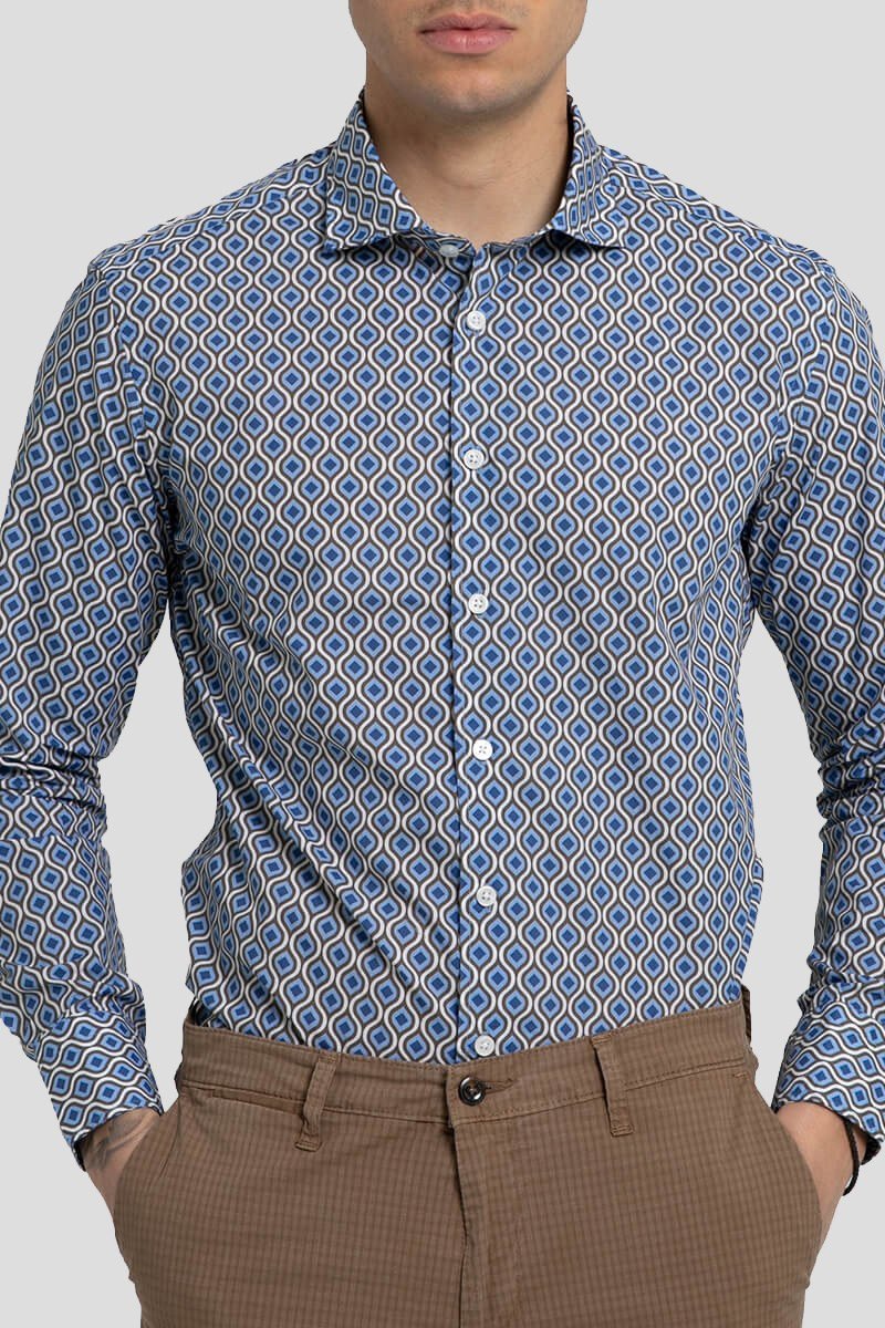 Ανδρικό-Μπλε-Long-Sleeve-Shirt-BASTONCINO