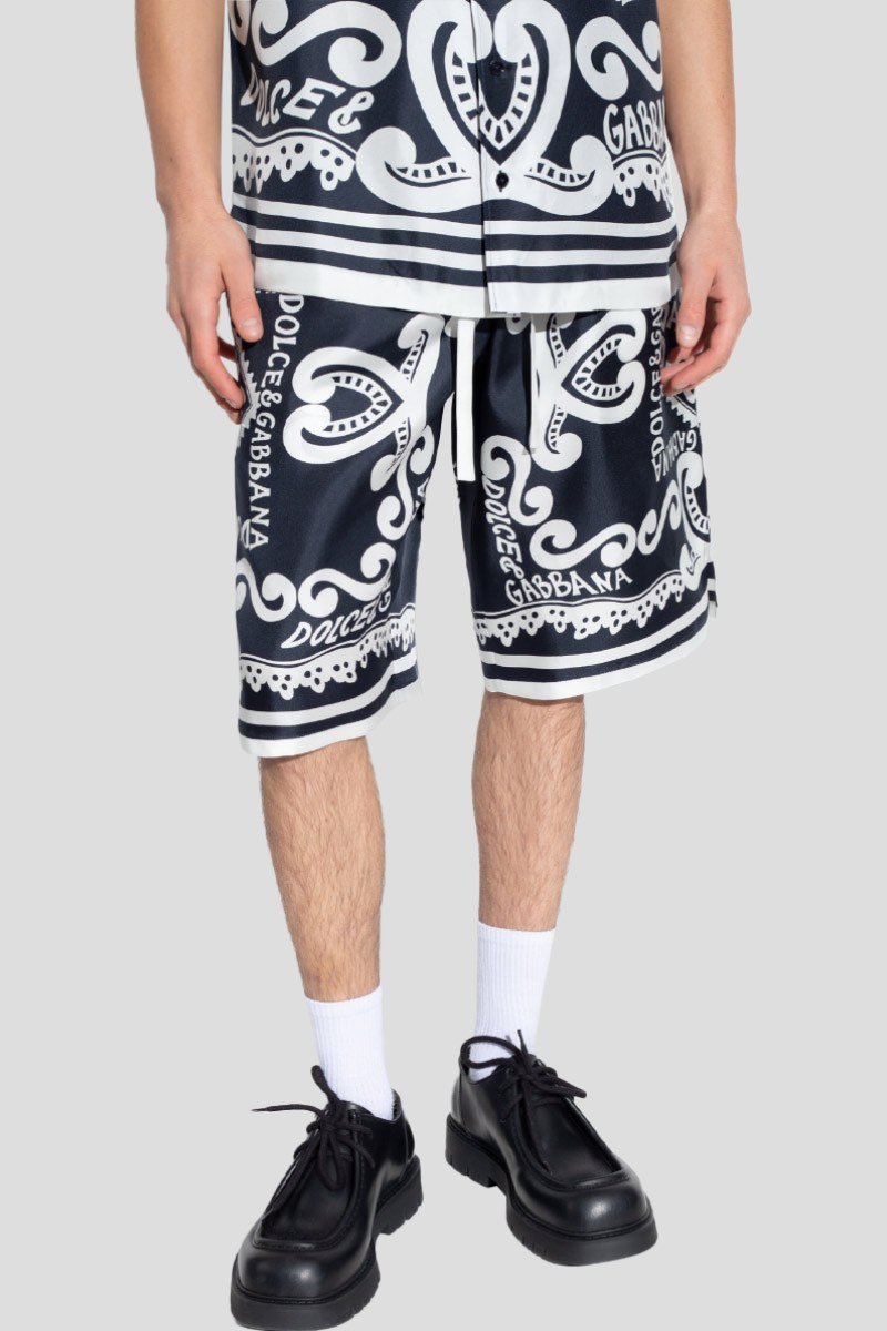 Ανδρικό Μπλε Marina Print Silk DOLCE&GABBANA