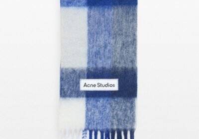 Ανδρικό-Μπλε-Mohair-Checked-Scarf-ACNE-STUDIOS
