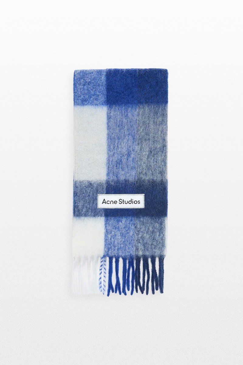 Ανδρικό Μπλε Mohair Checked Scarf ACNE STUDIOS