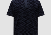 Ανδρικό Μπλε Monogram Print Polo MONCLER