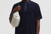 Ανδρικό Μπλε Monogram Print Polo MONCLER