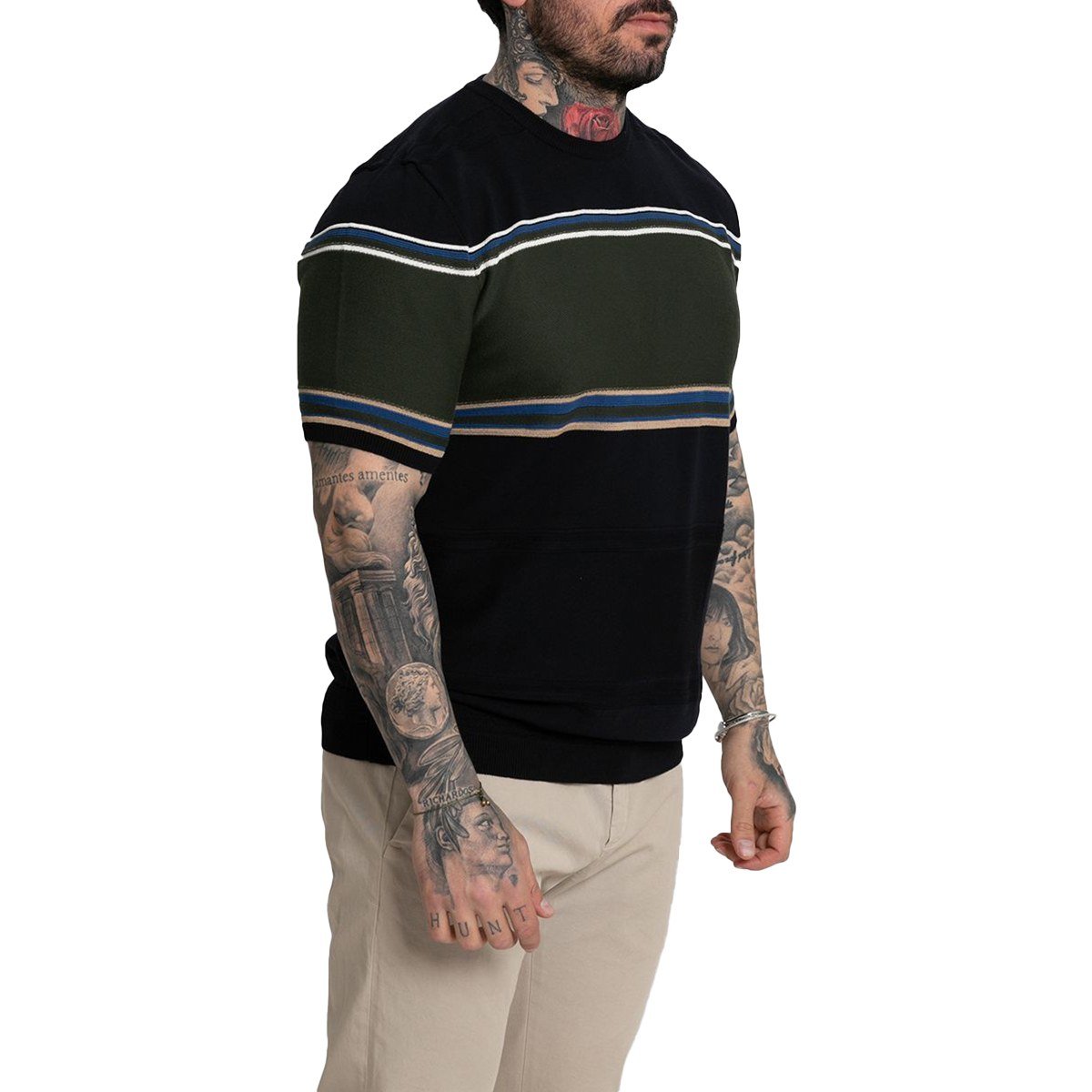 Ανδρικό Μπλε Panel Stripe Knit ROBERTO COLLINA