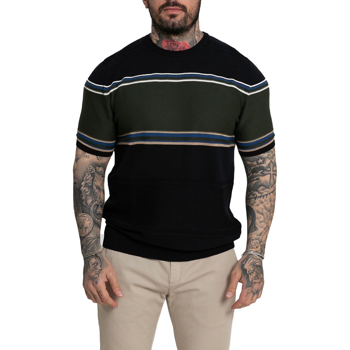 Ανδρικό Μπλε Panel Stripe Knit ROBERTO COLLINA