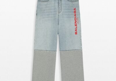 Ανδρικό-Μπλε-Patched-Molleton-Baggy-Pants-BALENCIAGA