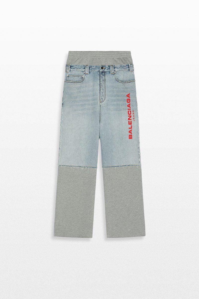 Ανδρικό-Μπλε-Patched-Molleton-Baggy-Pants-BALENCIAGA