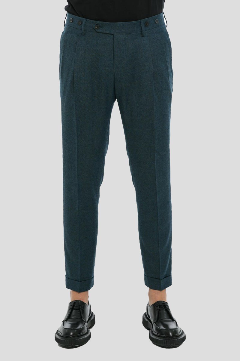 Ανδρικό-Μπλε-Petrol-Barber-Wool-Trousers-BERWICH