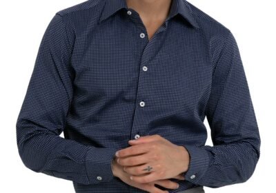 Ανδρικό-Μπλε-Polka-Dot-Shirt-MONK