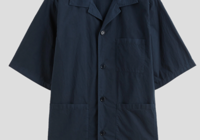 Ανδρικό-Μπλε-Poplin-Short-Sleeved-Shirt-In-Navy-ASPESI