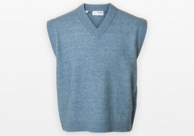 Ανδρικό-Μπλε-Relaxed-Fit-Knitted-Vest-SELECTED-HOMME