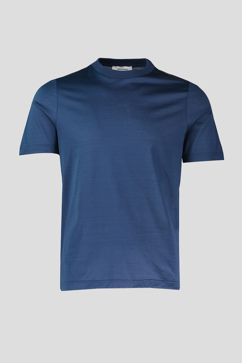 Ανδρικό-Μπλε-Round-Neck-T-Shirt-GRAN-SASSO
