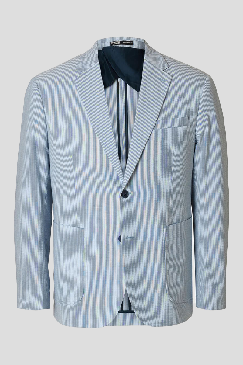 Ανδρικό Μπλε Seersucker Blazer SELECTED SELECTED HOMME