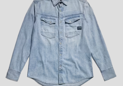 Ανδρικό-Μπλε-Slim-Denim-Shirt-G-STAR