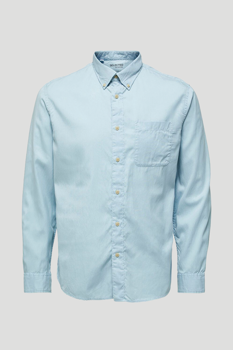 Ανδρικό-Μπλε-Soft-Tencel-Lyocell-Shirt-SELECTED-HOMME