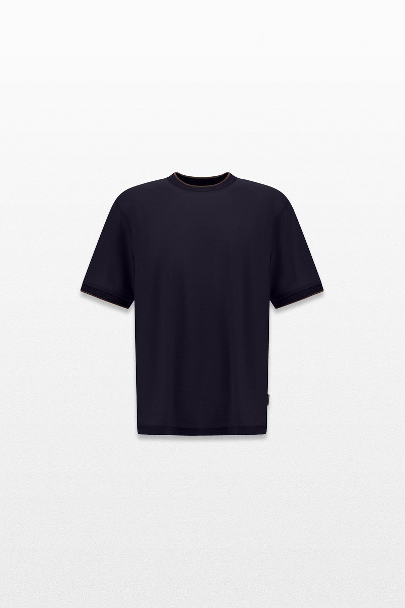 Ανδρικό-Μπλε-Soft-Wool-Jersey-T-Shirt-HERNO