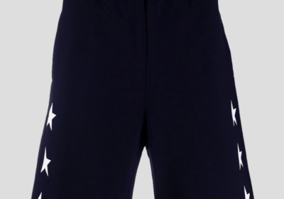 Ανδρικό-Μπλε-Star-Print-Drawstring-Shorts-GOLDEN-GOOSE