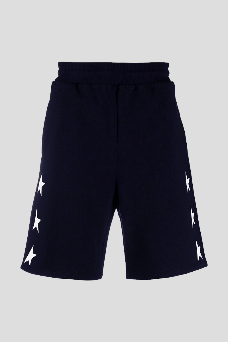Ανδρικό-Μπλε-Star-Print-Drawstring-Shorts-GOLDEN-GOOSE