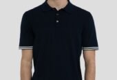 Ανδρικό Μπλε Stripe Trim Polo +39MASQ