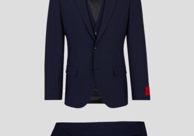 Ανδρικό-Μπλε-Three-Piece-Slim-Fit-Suit-In-Blue-HUGO