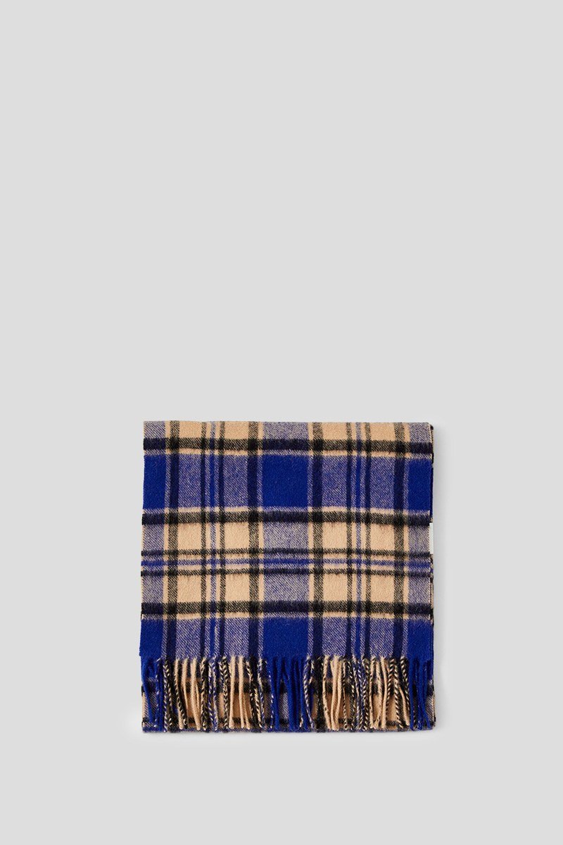 Ανδρικό Μπλε Wool Checked Scarf SELECTED HOMME