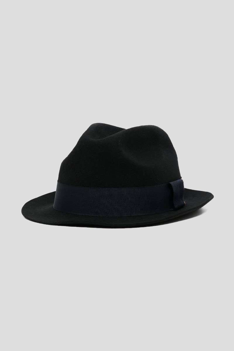 Ανδρικό-Μπλε-Wool-Felt-Fedora-Hat-With-Stripe-Trim-PAUL-SMITH