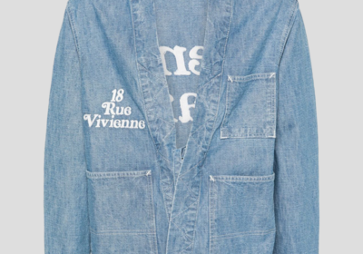 Ανδρικό-Μπλε-Εmbroidered-Jean-Poncho-KENZO