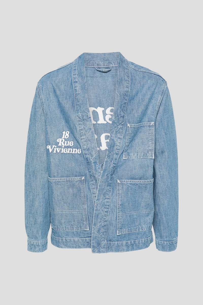 Ανδρικό-Μπλε-Εmbroidered-Jean-Poncho-KENZO