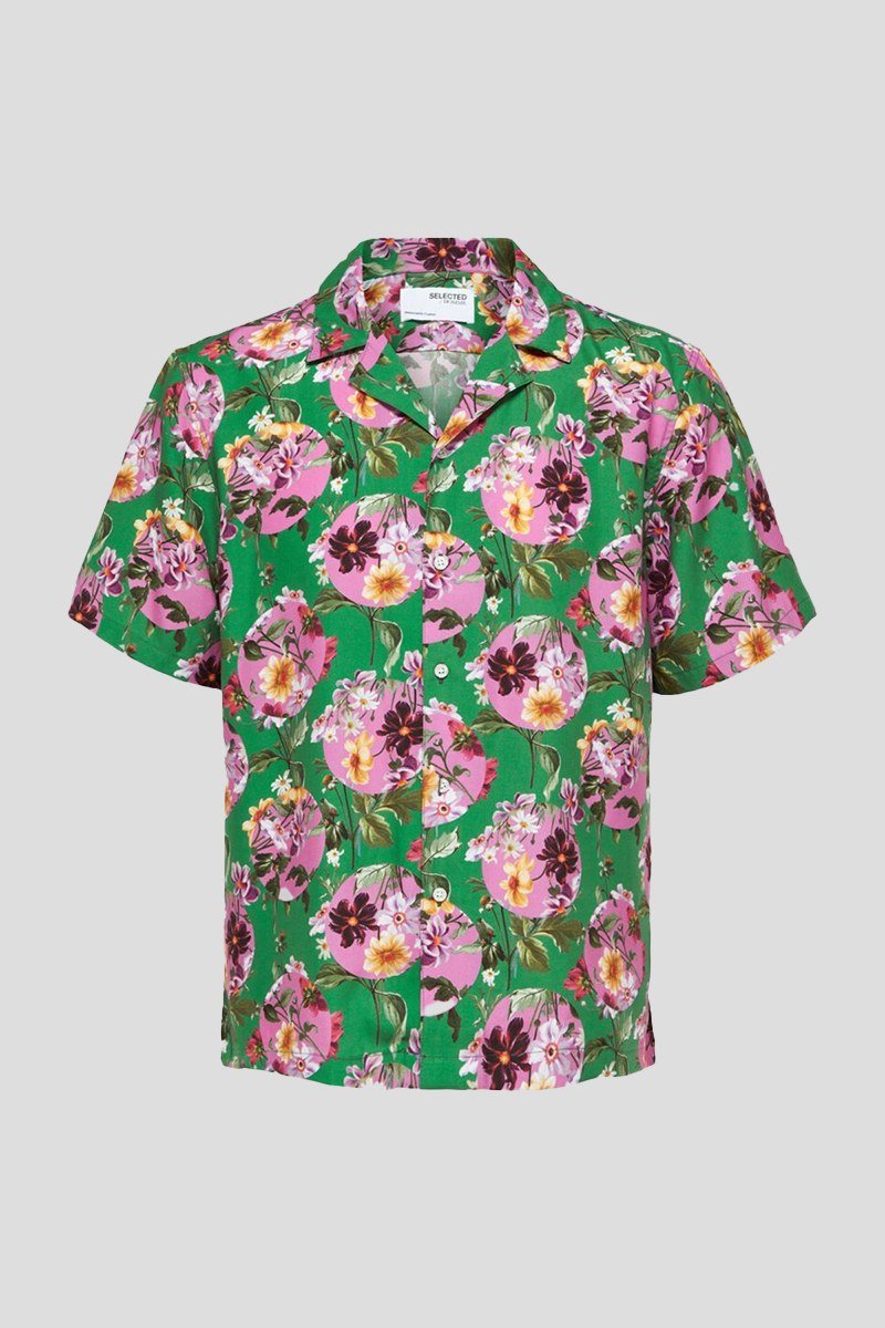 Ανδρικό-Πολύχρωμο-Floral-Short-Sleeved-Liberty-Print-Shirt-SELECTED-HOMME