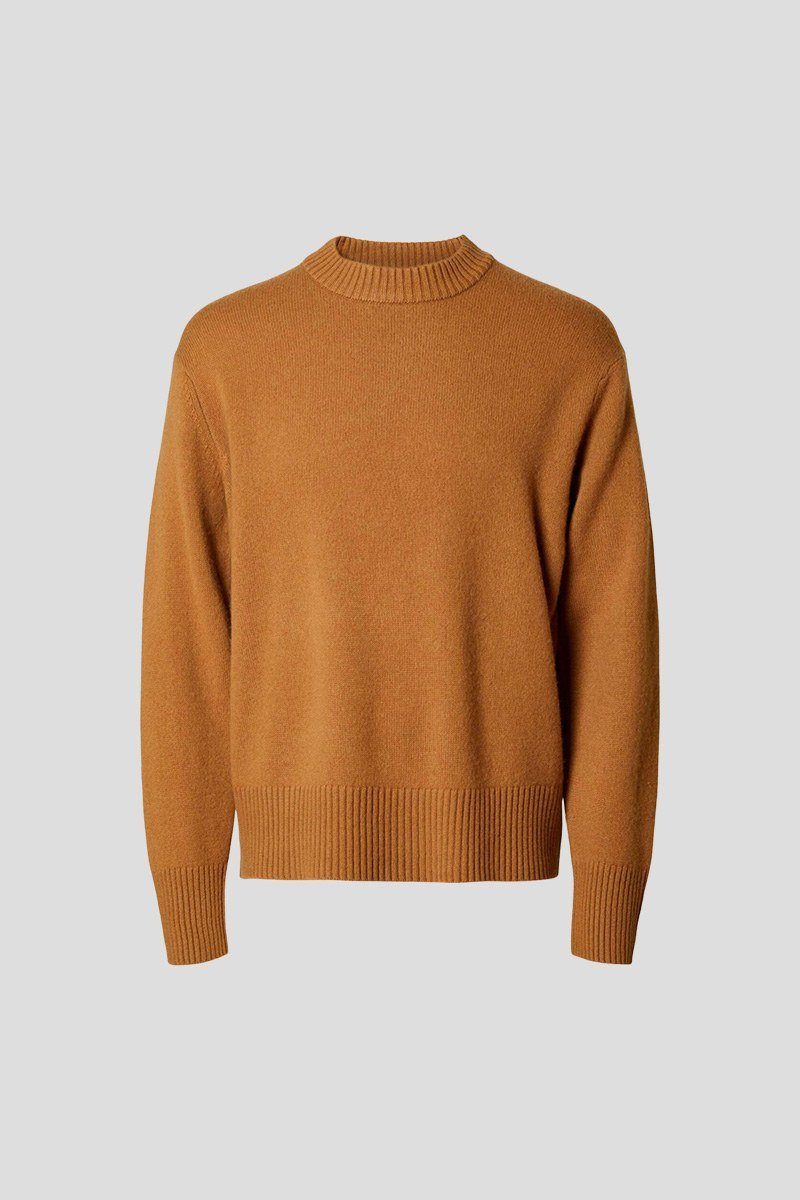 Ανδρικό-Πορτοκαλί-Cashmere-Blend-Knitted-Pullover-SELECTED-HOMME