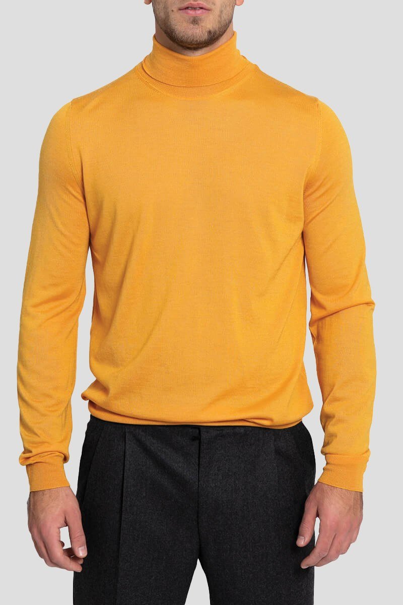 Ανδρικό-Πορτοκαλί-Roll-Neck-Jumper-V-NECK