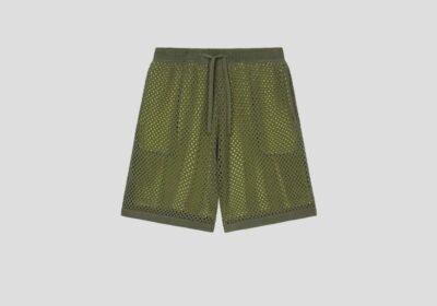 Ανδρικό-Πράσινο-Embroidered-Knitted-Shorts-In-Mesh-KENZO
