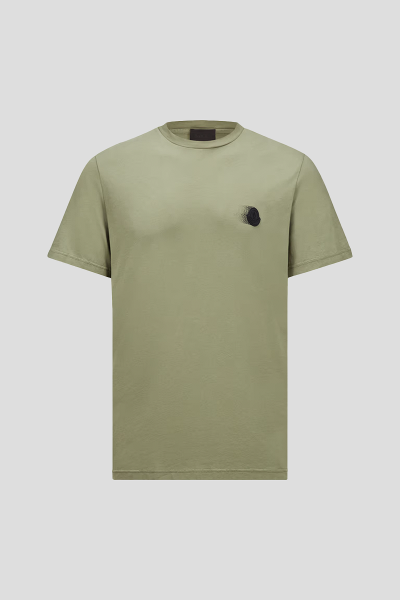 Ανδρικό-Πράσινο-Faded-Logo-Motif-Cotton-T-shirt-MONCLER