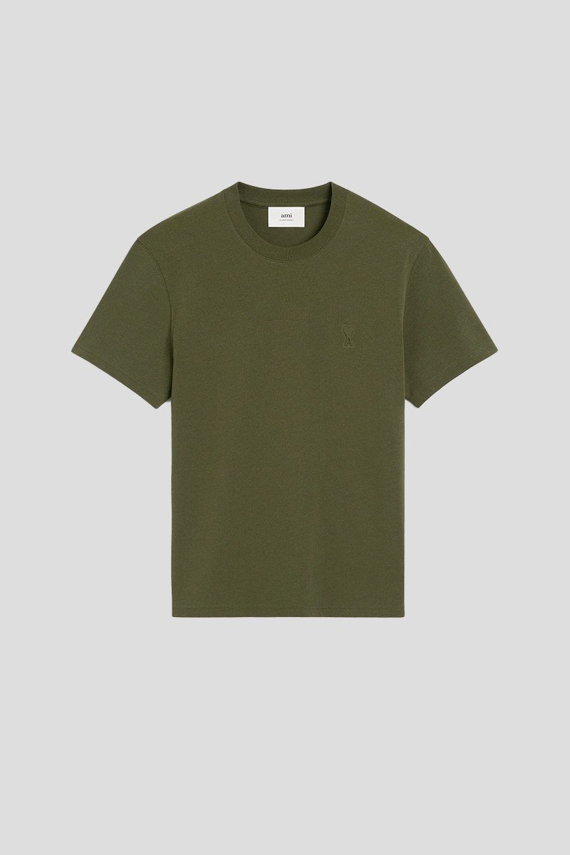 Ανδρικό-Πράσινο-Green-Cotton-Ami-de-Coeur-T-Shirt-AMI-PARIS