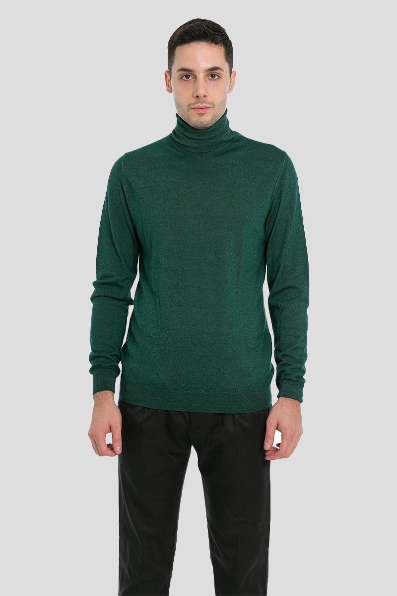 Ανδρικό-Πράσινο-Green-High-Neck-Sweater-39MASQ