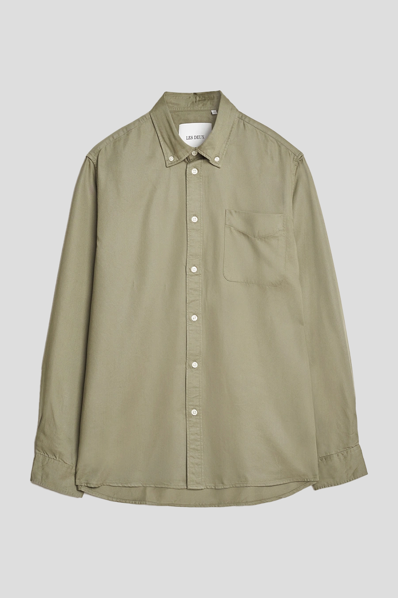 Ανδρικό-Πράσινο-Kent-Tencel-Shirt-Lichen-LES-DEUX