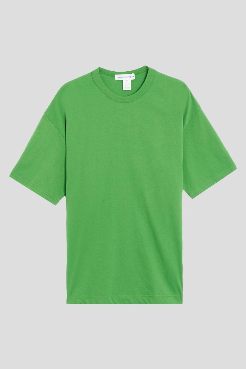 Ανδρικό-Πράσινο-Logo-Print-Cotton-T-Shirt-COMME-DES-GARCONS-SHIRT