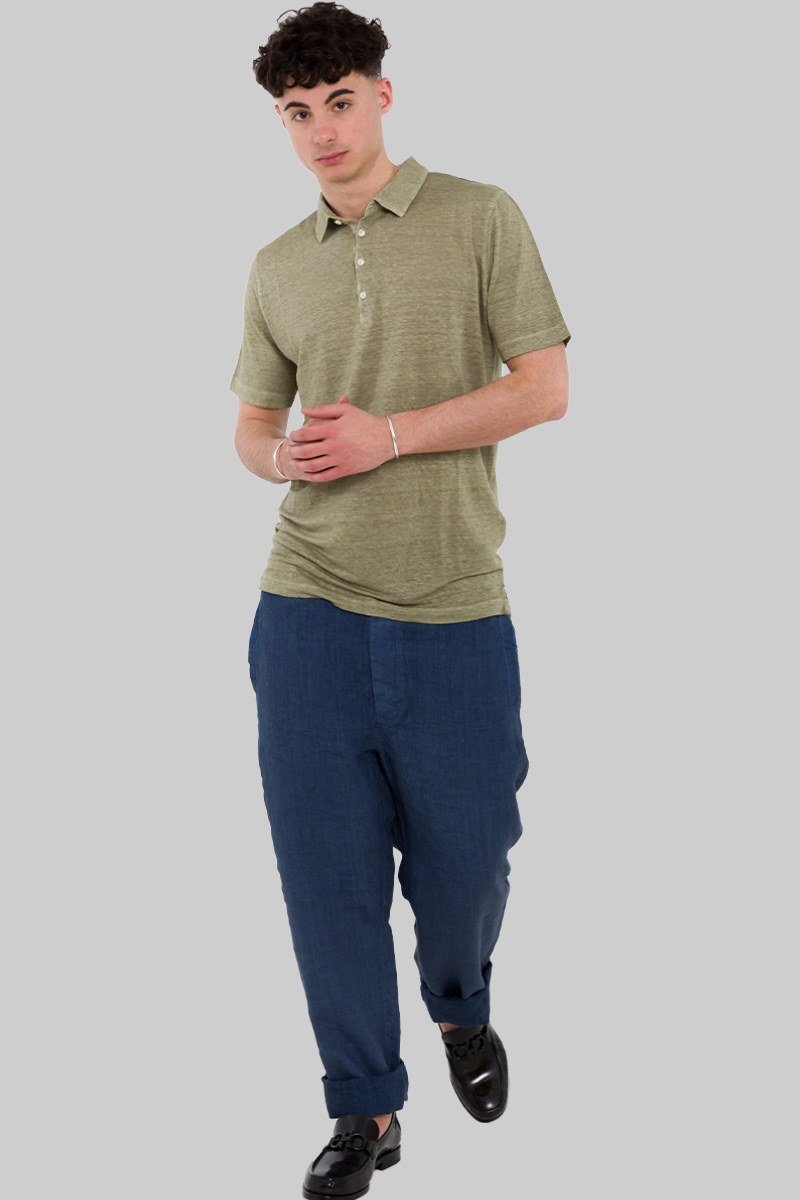 Ανδρικό Πράσινο Mélange Semi Sheer 120% LINO