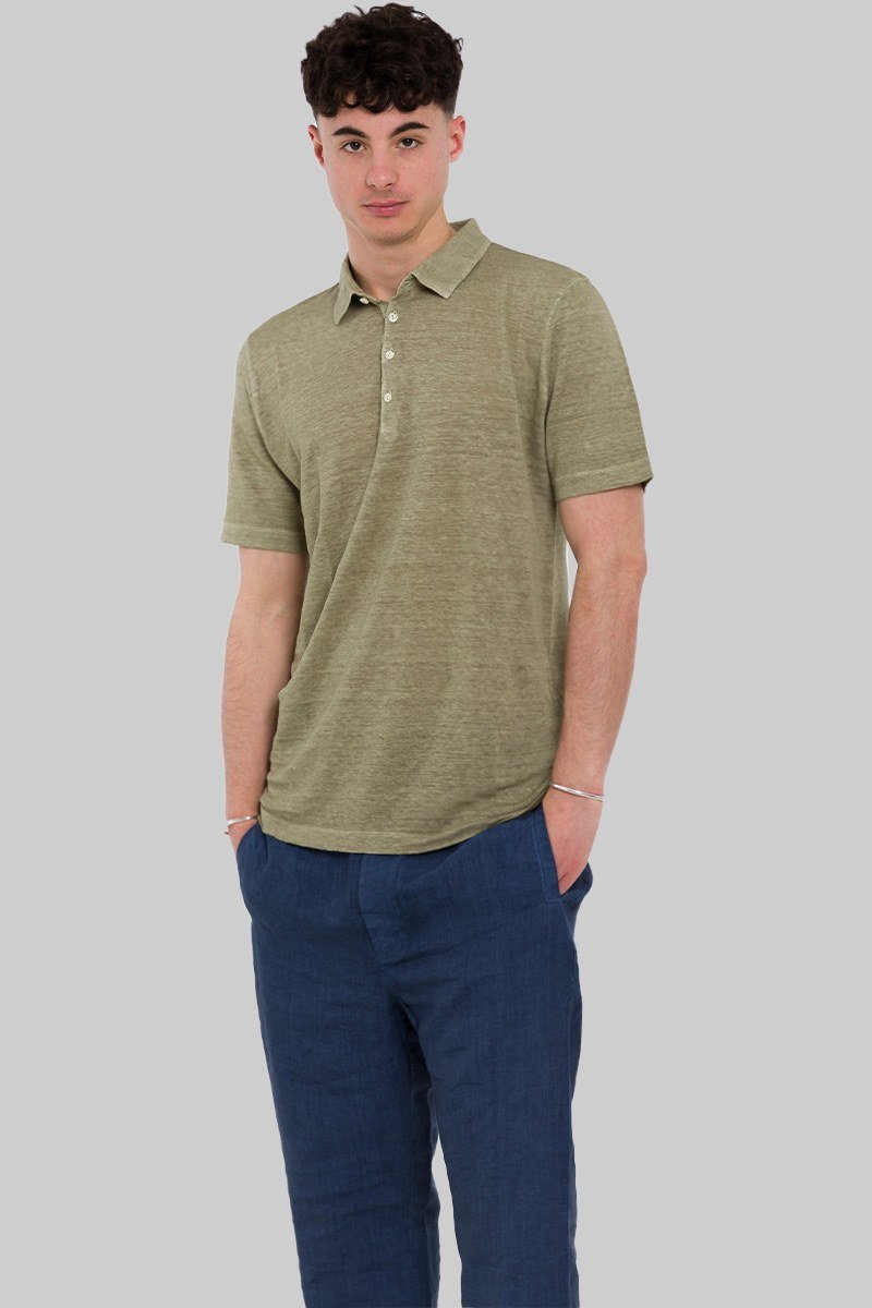 Ανδρικό Πράσινο Mélange Semi Sheer 120% LINO