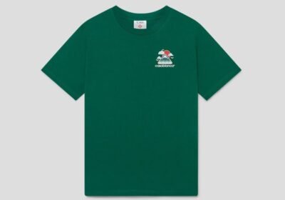 Ανδρικό-Πράσινο-Montagne-Ondulee-Screen-Printed-T-Shirt-CASABLANCA