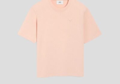Ανδρικό-Ροζ-Ami-De-Coeur-Embossed-T-Shirt-AMI-PARIS
