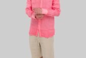 Ανδρικό Ροζ Long Sleeves Linen 120% LINO