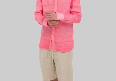 Ανδρικό-Ροζ-Long-Sleeves-Linen-Shirt-120-LINO