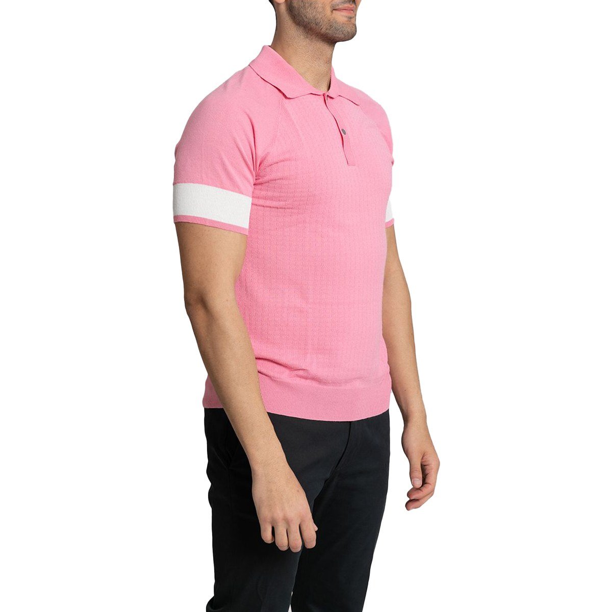 Ανδρικό Ροζ Two Button Polo HOSIO
