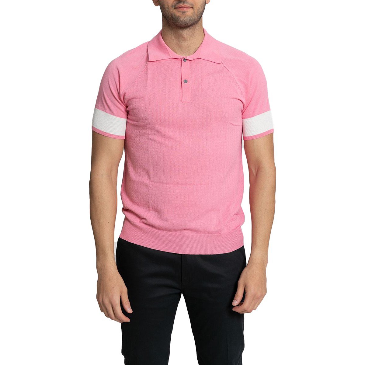 Ανδρικό Ροζ Two Button Polo HOSIO