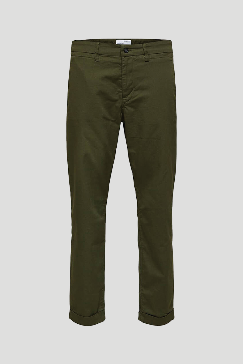 Ανδρικό Χακί Organic Cotton Trousers SELECTED HOMME