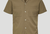 Ανδρικό Χακί Resort Seersucker Shirt/Olive SELECTED HOMME