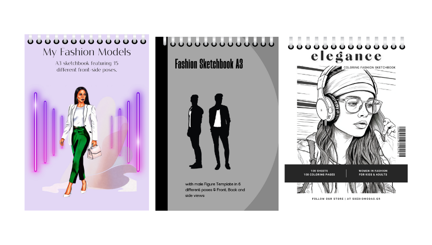 Fashion Sketcbooks with Qroquis Templates